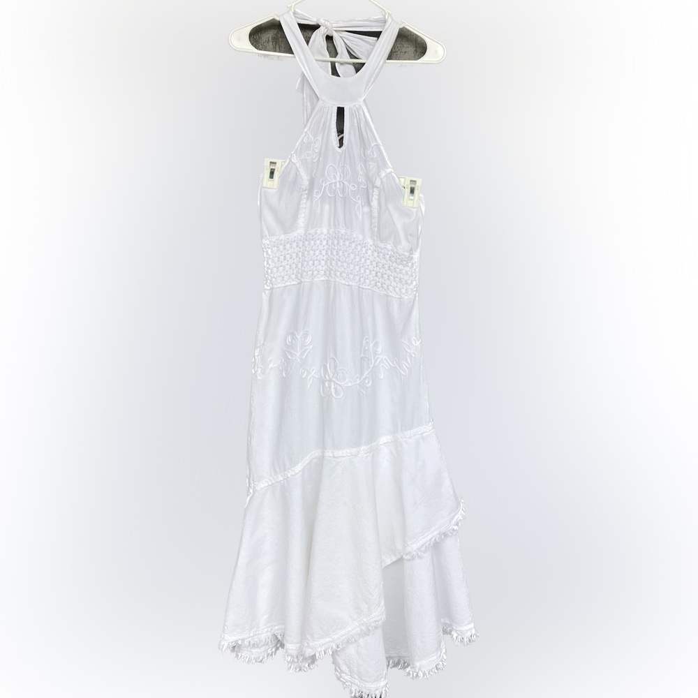 Maxi halter top dress white size large​​​​​​